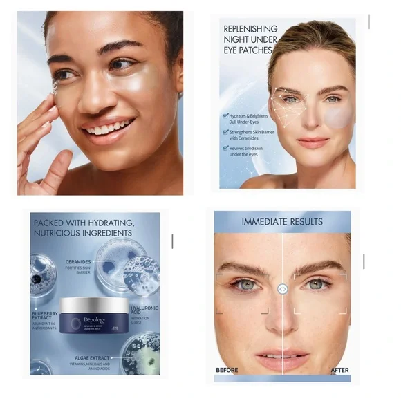 Depology Replenish & Repair Under Eye Patches – 60 Hydrating Gel Pads – New - Picture 3 of 4